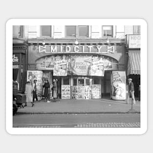Midcity Movie Theater, 1937. Vintage Photo Sticker